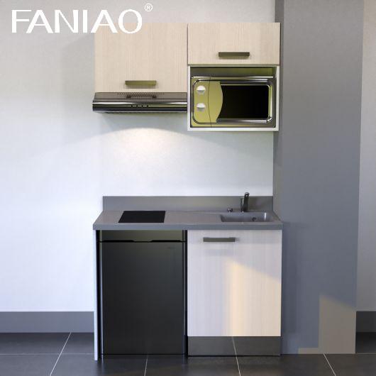 Cozinha sob medida com armário Mini Hotel Apartamento Cozinha Modular Melamina Armários de cozinha