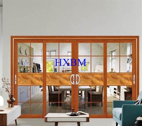 Energy Saving Bifold Sliding Doors Double Glazed Wood Grain For Highrise Building