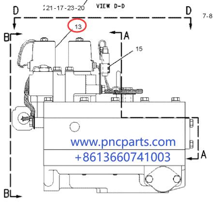 соленоид 3E3748 затяжелителя колеса CAT 966F 980G клапана соленоида 3E-3748