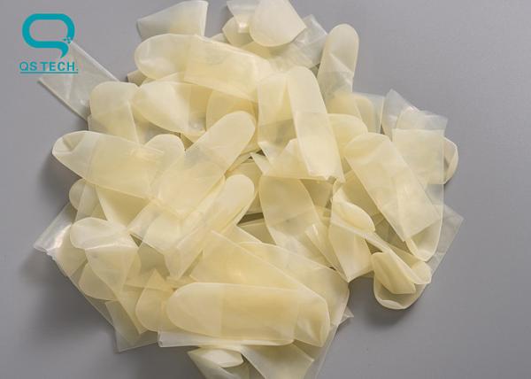 100% Natural Latex Finger Cots Cut Type Transparent Use For Clean Room