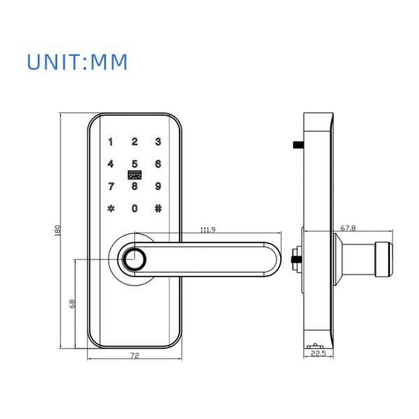 YAGU Wholesale Price High Quality Mobile Application Durable Granular Digital Button Swipe Card Password Door Lock
