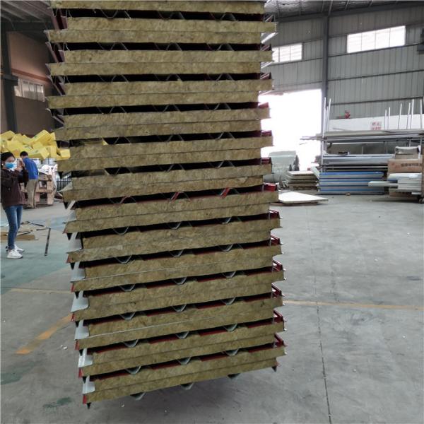 960mm steel strip red rock wool sandwich pane with waterproof cap