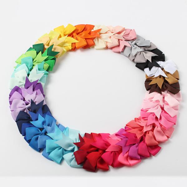 Ribbon Hair Bow Accessories 8cm Solid Color Grosgrain Fabric for Girls' Hair Band Bow