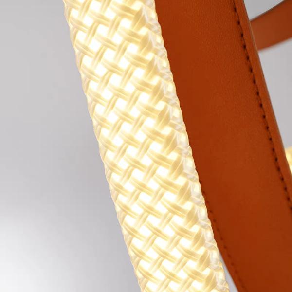 Leather chandelier led tube big light for Villa Interiordesign Pendant lamp