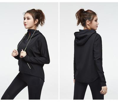 black 3/4 Zipper Up Collar Women'S Sports Hoodie 250g Cuff design