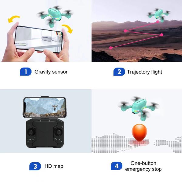 V6 Drone controlado por telefone móvel de longa duração 4k Gimbal Drone