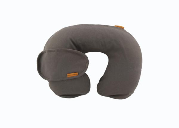 Washable Travel Neck Pillow Velvet Inflatable Flocked Air Rest Pillow with Eye Mask