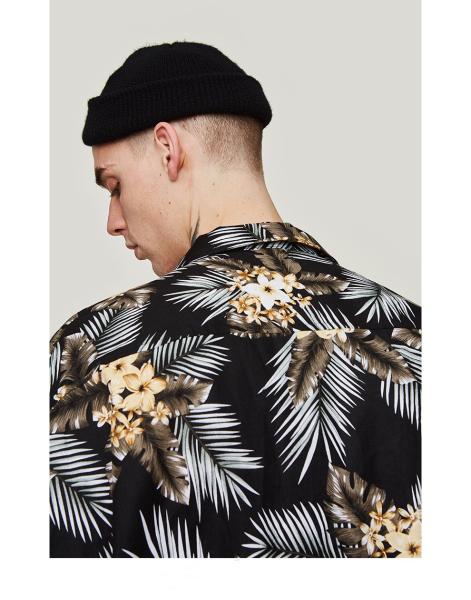 Small order clothing manufacturers Sustainable Printed Funny Mens Beach Hawaiian Shirt Single Button