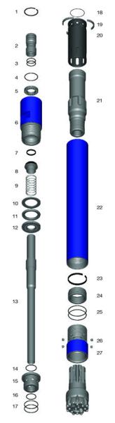 Mincon Reverse Circulation Hammer , RC Hammer Downhole Drilling Tools