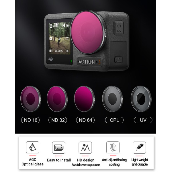 UV CPL ND16 ND32 ND64 DJI Action 3 Filters Nano Coating Professional Camera Filters
