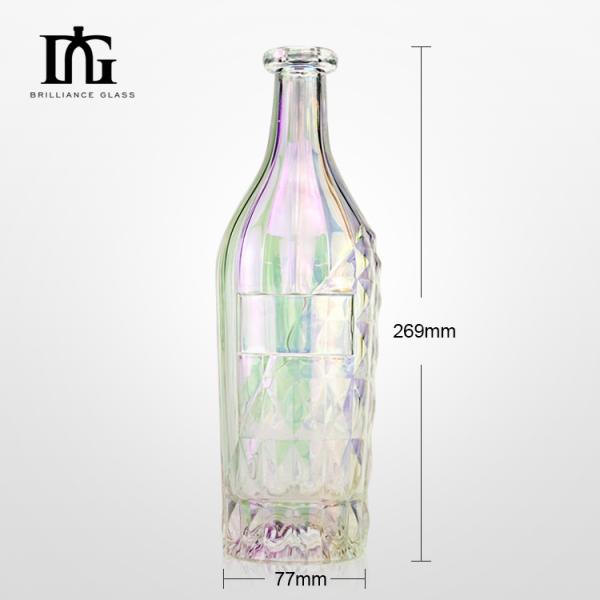 Clear Glass Collar and Cap 700ml Bottle for Vodka Gin Whiskey Rum