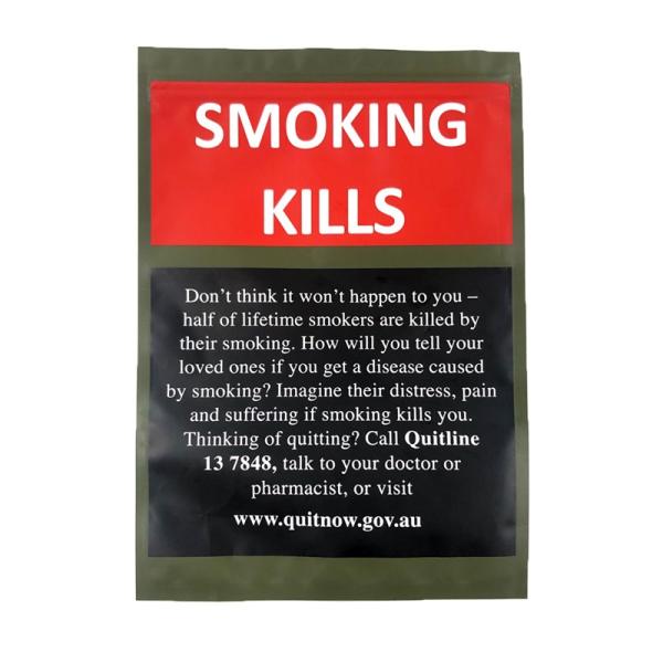 Водостойный табачный упаковочный мешок на заказ Пластиковый цип Бакси мешок