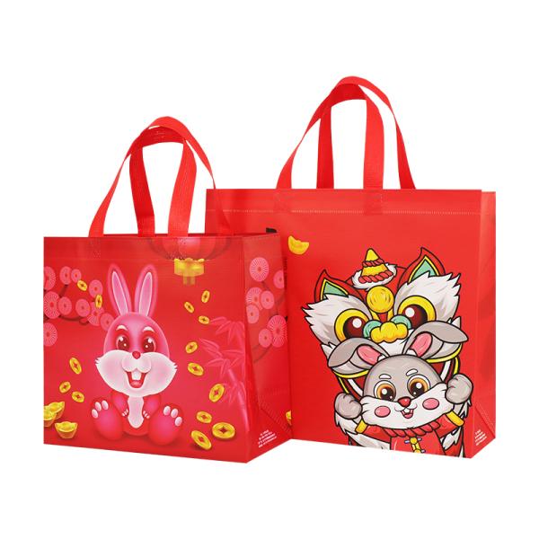 Reusable Tote Bags Laminated Recycle Non Woven Polypropylene Bags For New Year