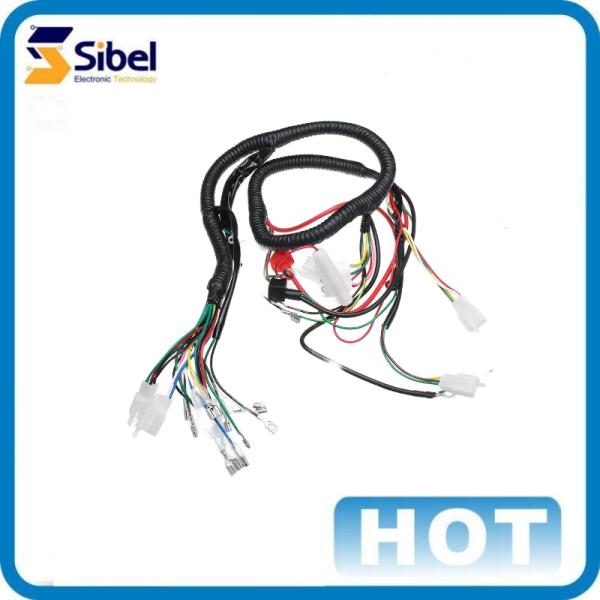 OEM Communications wiring harness with double row plug for motorcycle automotive