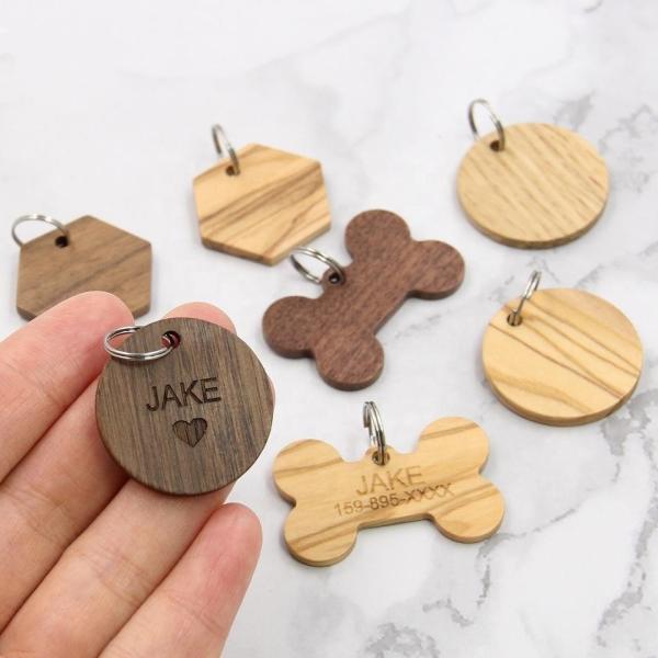 Chaîne à clefs en bois naturel blancs en bois inachevé rondes pour la graverie en lace, artisanat de Noël