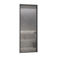 Interior Aluminium Frame Swing Door With Patterned Tempered Glass For Residential Spaces