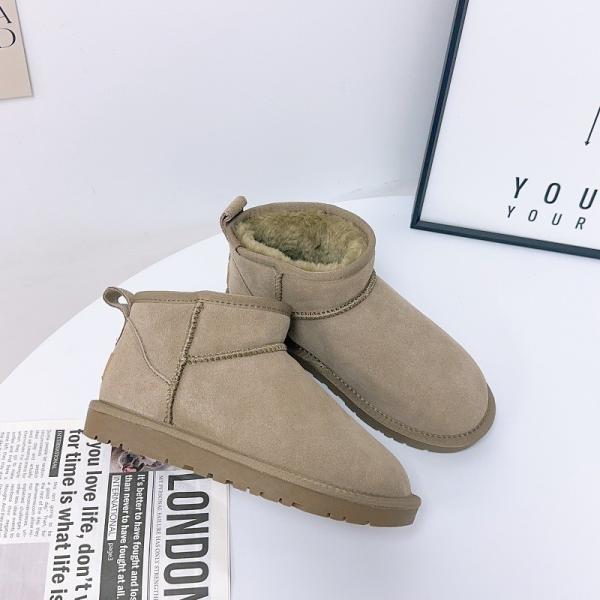 Winter Cowhide Snow Boots Plus Velvet Genuine Leather Short Boots Waterproof Non-Slip Outdoor Warm Cotton Shoes