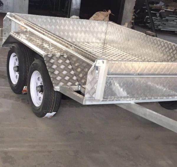 Double Axle Aluminum Trailer 8x5 Box Trailer With 350mm Deep Tray