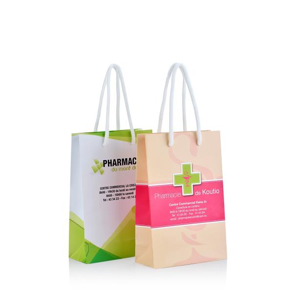 Recycle Biodegradable Gift Bags Pharmacy Paper Bags full color printing
