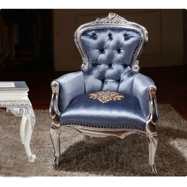 Hall Commercial Antique Hotel Furniture Carving Italian Baroque Chair 73*70*108cm