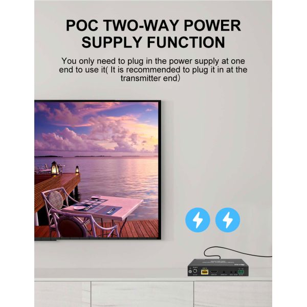 HDBaseT HDMI Extender with 150m Extension 4K60 Support and PoC Function for Professional AV Installation