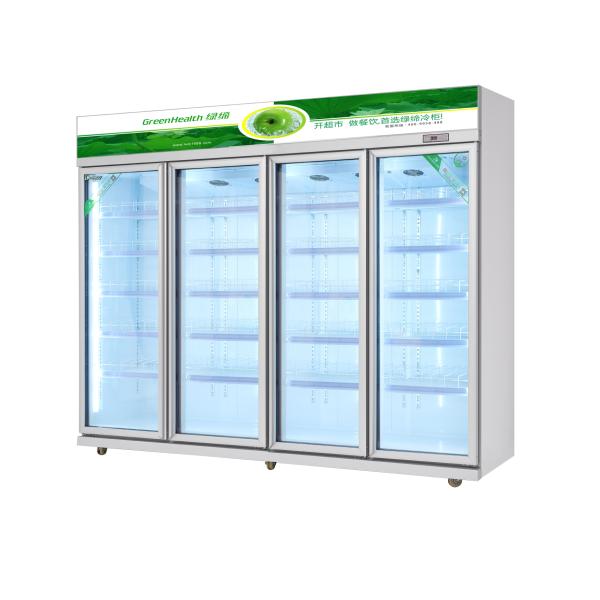Commercial Store Glass Door Fridge Freezer With Danfoss Compressor 60HZ