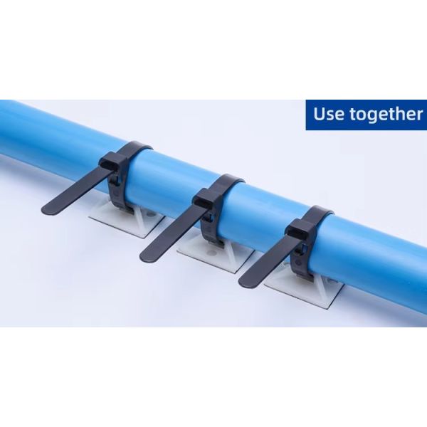 Reusable 200mm  Black Self-locking Nylon 66 Zip Tie Wrap Plastic Wire Binding Straps Cable Ties