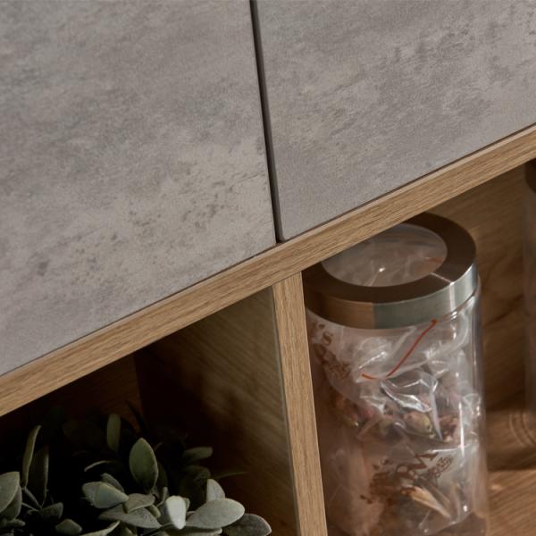 Ready To Assemble ODM 22mm Modular Kitchen Cabinets Grey Melamine Kitchen Cabinets