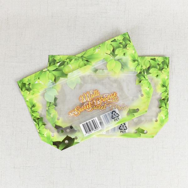 Customized Fruit OPP Packaging plastic k Pouch for grape/cherry/fruit Packing with Hanger Hole