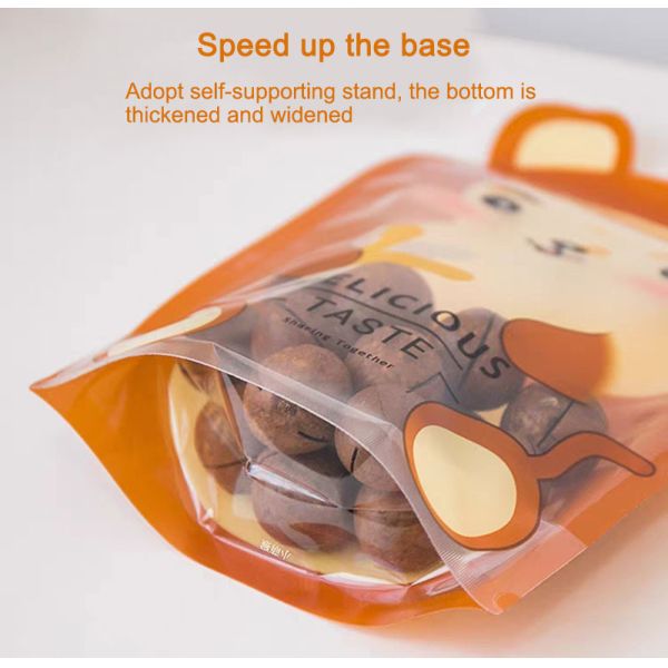 Jelly Candy Gift Ziplock Resealable Paper Pouches Cartoon Animal Shaped