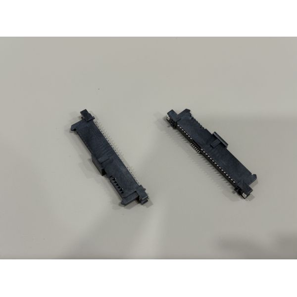 SAS 29 Pin Female Socket SMT Connector with Positioning Column & Fishhook | Gold-Plated for High-Speed Data Systems, Automotive & Storage Applications