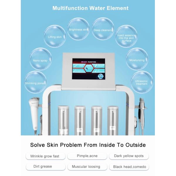 Vertical 5 In 1 Hydrafacial Cavitation RF Facial Care Machine Skin Cleaning