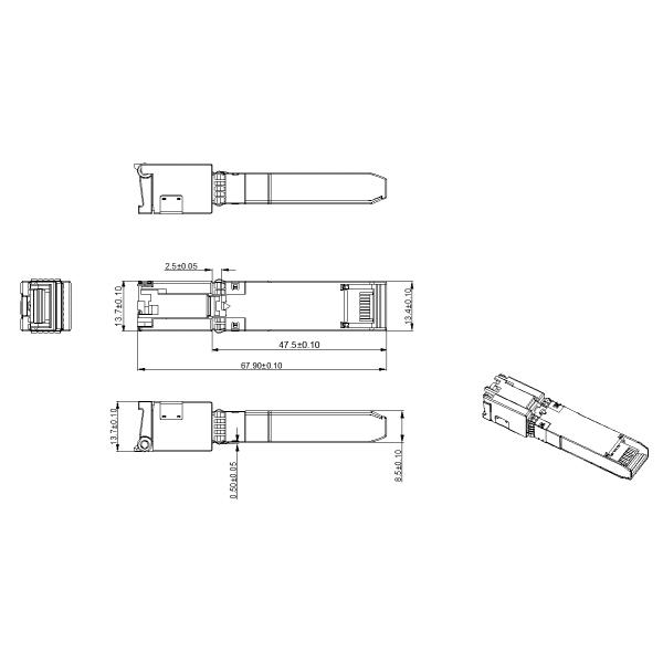 Оптовый UTP Transceiver 10G Медь SFP Медь SFP+ Transceiver RJ45 30m