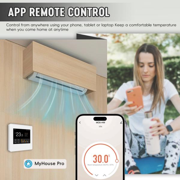 ワイヤレス Tuya APP デジタル スマート WiFi サーモスタット 床暖房 自動