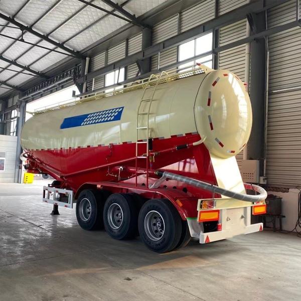 Mechanical Suspension Bulk Fly Ash 45cbm Cement Powder Tanker Transport Semi Trailer