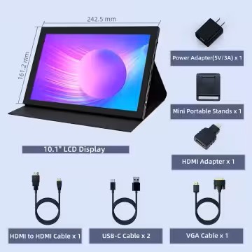 IPS HDMI LCD Display 10.1 Inch Portable Touch Screen Monitor 1280x800