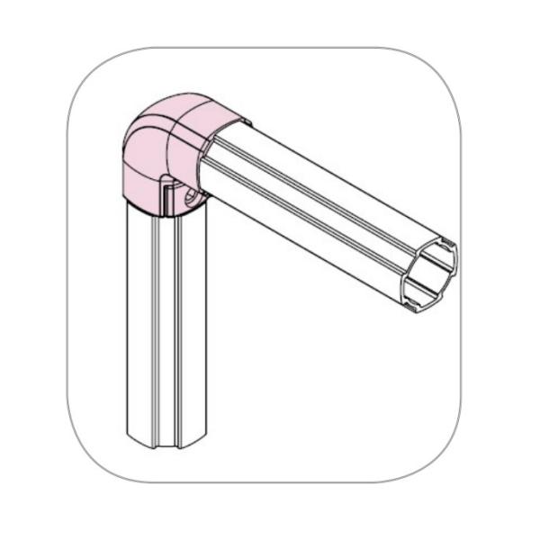 DYJ28-B15 Hight Quality 90 Degree Inner Type Aluminum Tube Connector for Lean System