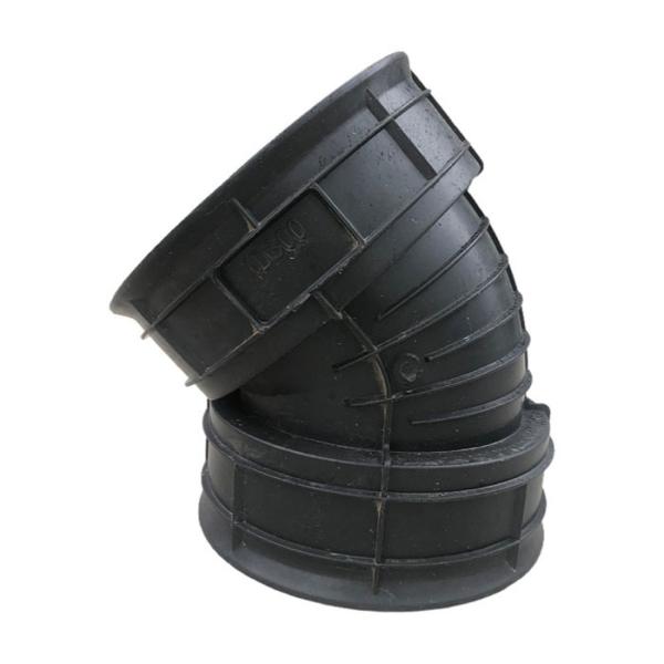 45 90 cotovelo ondulado da tubulação do calibre dos encaixes de tubulação 300mm do HDPE do grau com anel de borracha