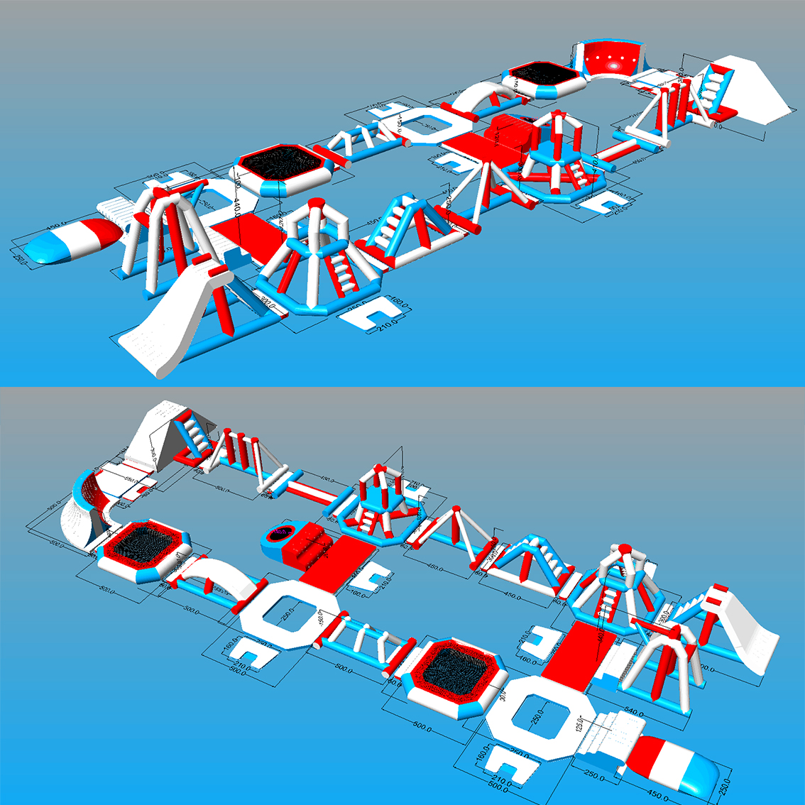 45m Long Large Inflatable Sea Water Park Projects Factory Price Commercial Inflatable Floating Water Park for Sale