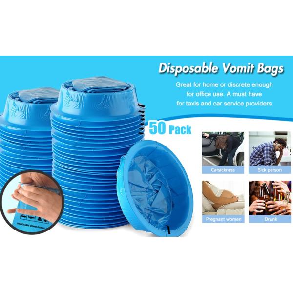 Emesis Bag, Disposable Vomit Bags, Aircraft & Car Sickness Bag, Nausea Bags For Travel Motion Sickness (Blue)