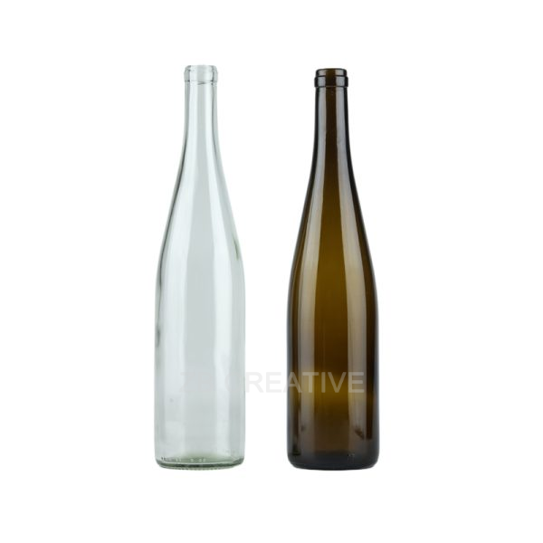 Rhine Glass Wine Bottles 750ml Antique Green Slender Cork Closure Riesling 542g 5716K-1