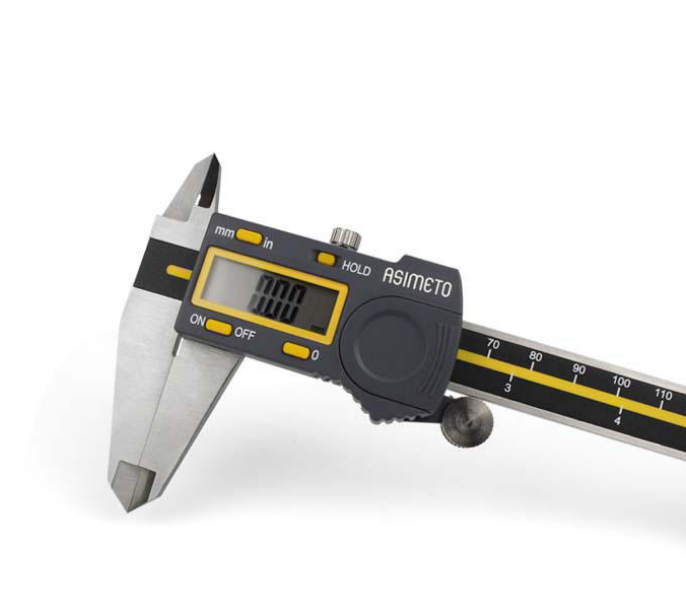 ASIMETO 307-06-5 Stainless Steel Digital Calipers with 0-150mm/6
