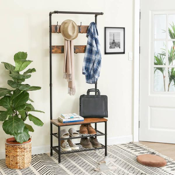 Coat Rack and Bench for Entrance, Hallway Furniture, Industrial Design Furniture, HSR37BX