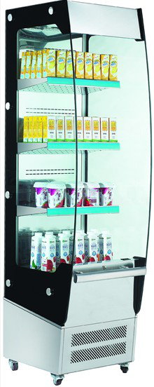 Front open square glass dessert display refrigerator showcase chiller for sale