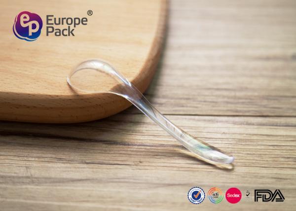 Food Grade Hard Clear Disposable Ice Cream Spoons For Travel , Picnic