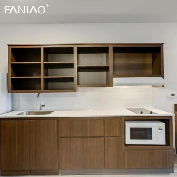 Кухонный шкаф для квартир Небольшой деревянный шкаф Все в одном кухонном блоке Модульные кухонные шкафы