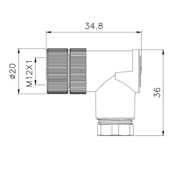 Waterproof  M12 8 Pin Female Connector 5P 12P With A / D Coding