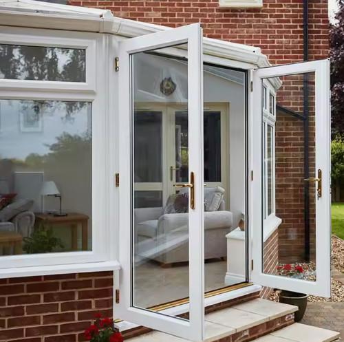 Customizable Aluminum and Glass Doors for Bathroom Powder Coated Surface