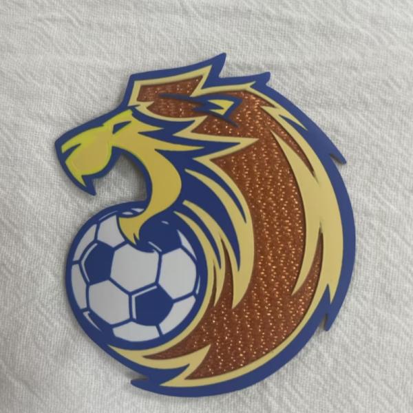 Настроенное железо на 3D футбольный логотип Tatami с логотипом Tatami рельефная одежда этикетка