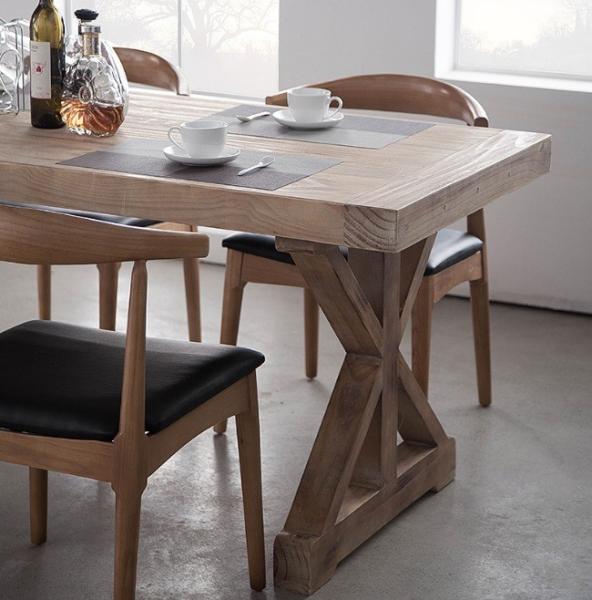 Customized Luxury French Solid Pine Wood Restaurant Dining Room Table Set